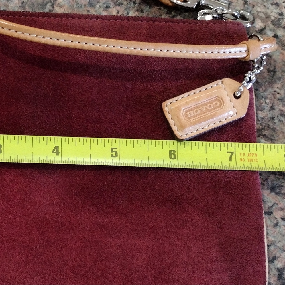 COACH 1941 Large Oxblood Suede Leather Wristlet Clutch Purse - Picture 12 of 16